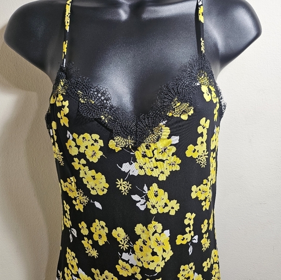 Michael Kors Black Yellow Floral Midi Slip Dress XS - Picture 7 of 11